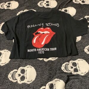 Rolling Stones Black Crop Top